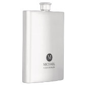 Flasque Groomsmen Personnalisé Classique Monogramme et nom (Droite)