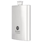 Flasque Groomsmen Personnalisé Classique Monogramme et nom (Gauche)