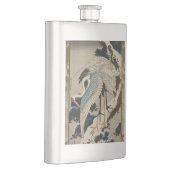 Flasque Grues sur un pin couvert de neige Hokusai (Droite)