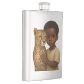 Flasque Guépard et garçon : Lien du sauvage et de l'innoce (Droite)