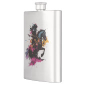 Flasque Guerrier équitation cheval en aquarelle (Gauche)