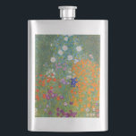 Flasque Gustav Klimt Fleur Jardin Cottage Nature<br><div class="desc">Un beau tableau de jardin - c'est un tableau classique de Gustav Klimt,  appelé Cottage Garden,  ou Bauergarten,  1907,  qui est un gros plan d'un jardin fleuri,  un tableau floral coloré.</div>
