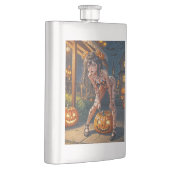 Flasque Halloween Monster Jack-o-Lantern & Bat Vixen Girl (Droite)