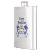 Flasque Hanoukka Dancing Dreidels et Jelly Doughnut (Gauche)