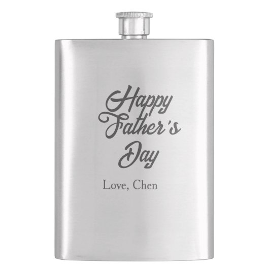 Flasque Happy father's day gray name love best Daddy ever  (devant)