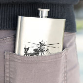 Flasque Hélicoptère Apache 64 (En situation)