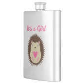 Flasque Hérisson Bébé Fille Rose Personnalisé (Gauche)