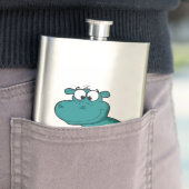 Flasque Hippopotame heureux bleu (En situation)