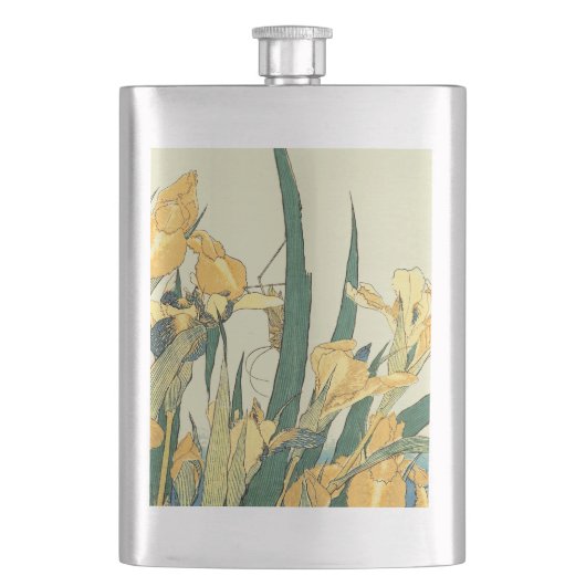 Flasque Hokusai grasshopper et iris Japon (devant)