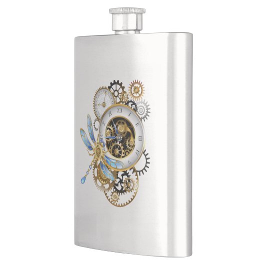 Flasque Horloge à vapeur avec libellule mécanique (Gauche)