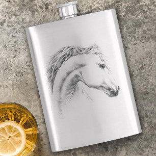 Flasque Horse portrait drawing equestrian art
