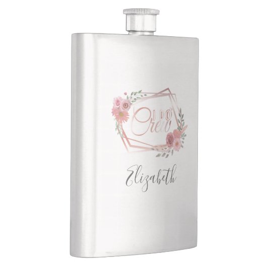 Flasque I Do Crew Rose Floral Blush Fleurs Rose Vert (Droite)