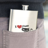 Flasque I love cats (En situation)