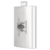 Flasque Illustration de l'abeille du travailleur vintage (Gauche)