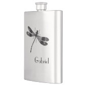 Flasque Illustration de libellule vintage avec Monogramme (Gauche)