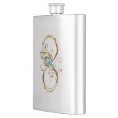 Flasque Infinité avec plume de paon doré (Gauche)