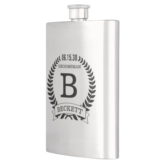 Flasque Initiales du Groomsman (Gauche)