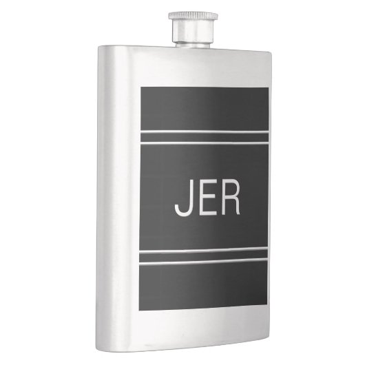 Flasque Initiales monogrammes personnalisées Boire noir cl (Droite)