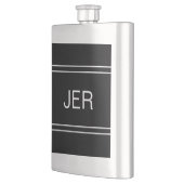 Flasque Initiales monogrammes personnalisées Boire noir cl (Gauche)