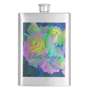 Flasque Iridescente esthétique Roses précoces Soyez heureu