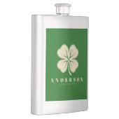 Flasque Irlandais Lucky Four Leaf Clover | Nom Green Class (Droite)