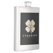 Flasque Irlandais Lucky Four Leaf Clover | Nom Noir Classi (Droite)