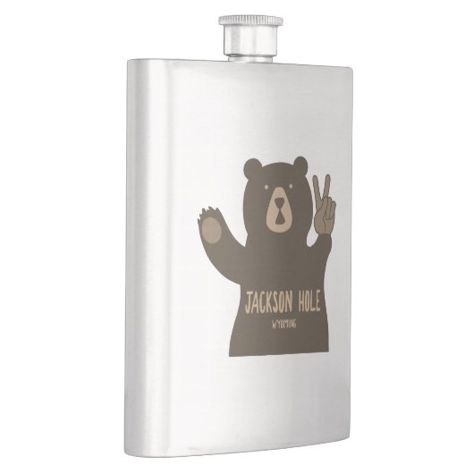 Flasque Jackson Hole Wyoming Peace Bear (Droite)