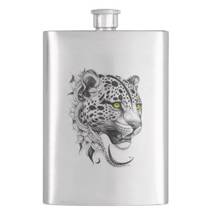 Flasque Jaguar Wild Animal Nature Illustration Art tatouag