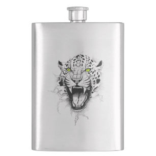 Flasque Jaguar Wild Animal Nature Illustration Art tatouag