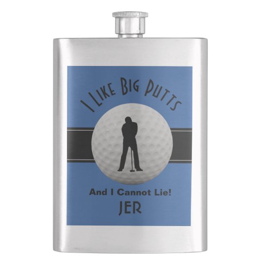 Flasque J'Aime Big Putts Golf Humour Citation Monogrammed  (devant)