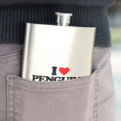 FLASQUE J'AIME DES PINGOUINS (En situation)