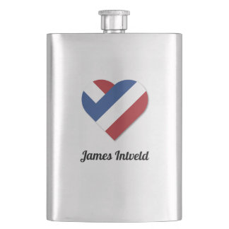 Flasque James Intveld avec le drapeau du cœur des Pays-Bas