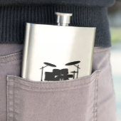 Flasque Jeu de tambour Monogramme Argent (En situation)