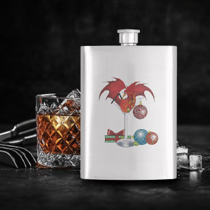 Flasque Joie de Noël Fête Rouge Cocktail Dragon de Fête