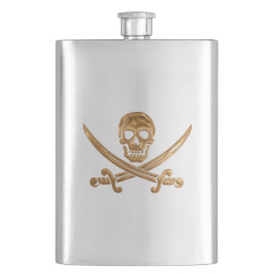 Flasque Jolly roger d'or