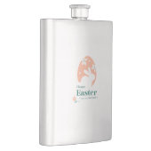 Flasque Joyeuses Pâques – Lapin & Œuf Décor Floral (Droite)