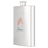 Flasque Joyeuses Pâques – Lapin & Œuf Décor Floral (Gauche)