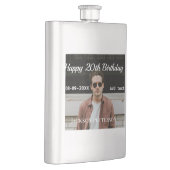 Flasque Joyeux 20e anniversaire simple photo ajouter nom d (Droite)