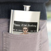 Flasque Joyeux 20e anniversaire simple photo ajouter nom d (En situation)