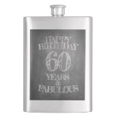 Flasque Joyeux anniversaire - 60 ans & Fabuleux en chalkbo (devant)