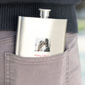 Flasque Joyeux Noël couple photo ajouter nom heureux vacan (En situation)