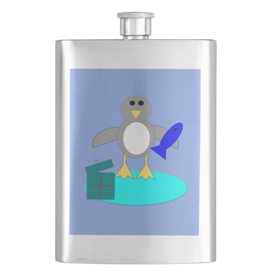 Flasque Joyeux Noël Pingouin de pêche (devant)