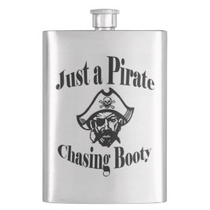 Flasque Juste un pirate chassant le butin - visage noir