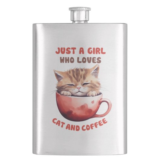 Flasque Juste une fille qui aime les chats et le café (2) (devant)