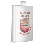 Flasque Juste une fille qui aime les chats et le café (2) (Droite)