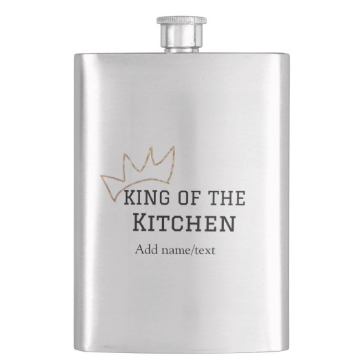 Flasque King of the cuisine chef cuisine ajouter nom couro (devant)