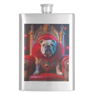 Flasque King Winnie Le Bulldog Sur Son Trône