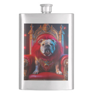 Flasque King Winnie Le Bulldog Sur Son Trône