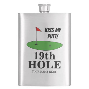 Flasque Kiss My Putt 19th Hole drôle de golf cadeau perso