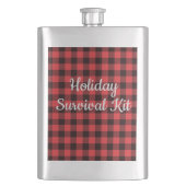 Flasque Kit de survie robuste Red & Black Plaid (devant)